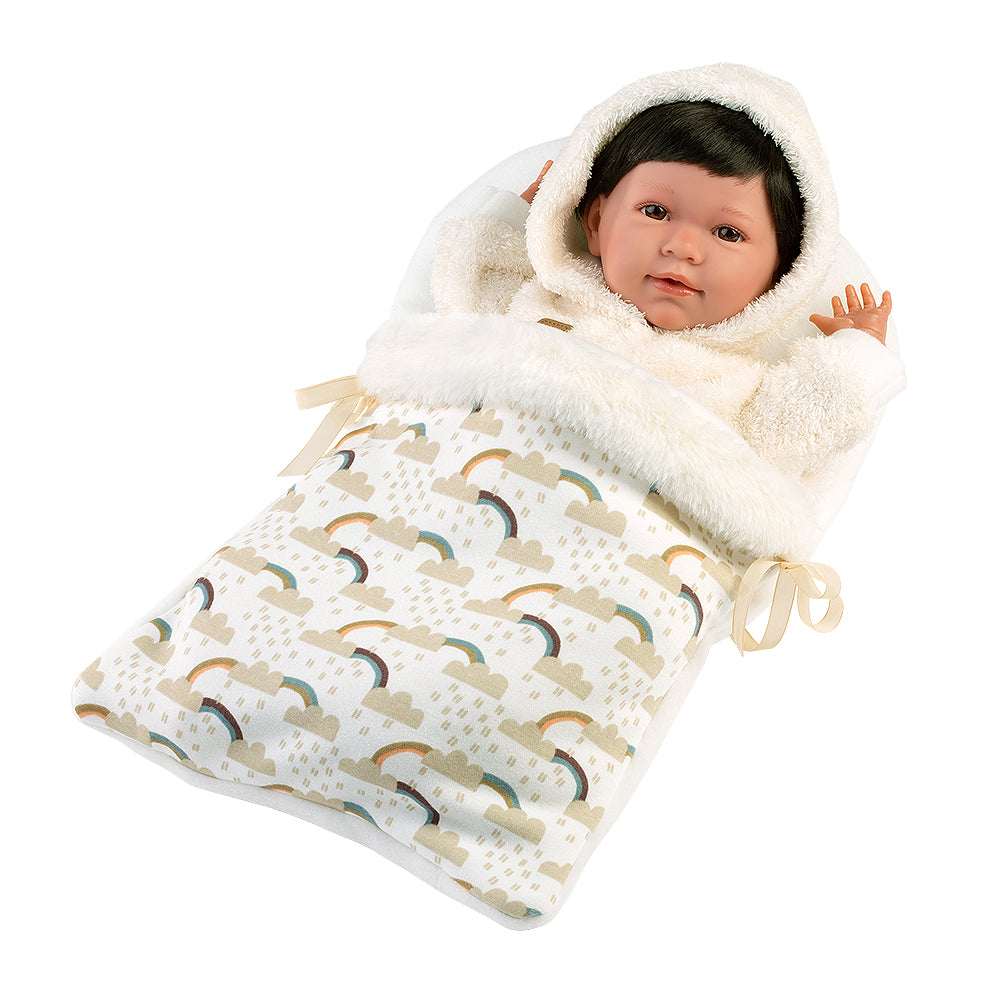 Muñeco Llorens que llora 42 cm - Recién Nacidos con sonidos de bebé – Mimi Llorona con saquito