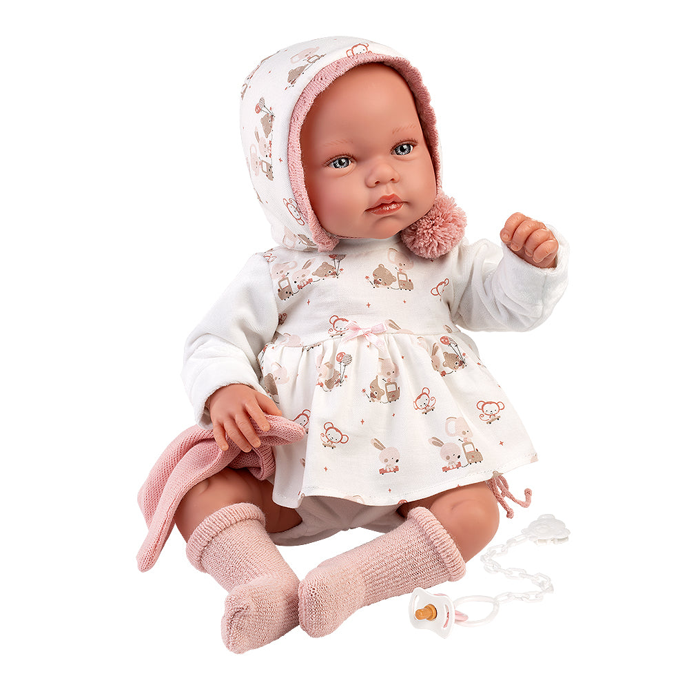Muñeco Llorens que llora 44 cm - Recién Nacidos con sonidos de bebé – Tala Llorona con mantita